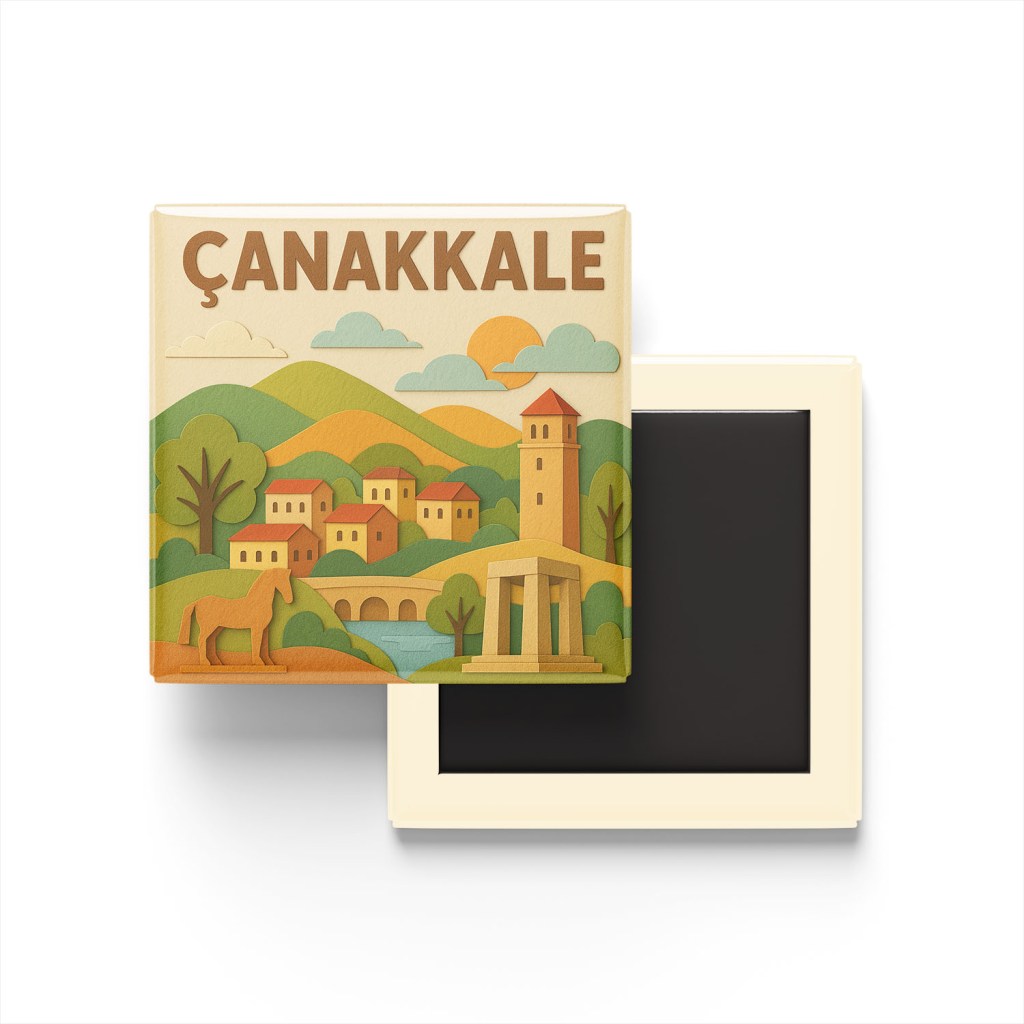 Çanakkale Şehri - Pop-Art Travel Buzdolap Magneti