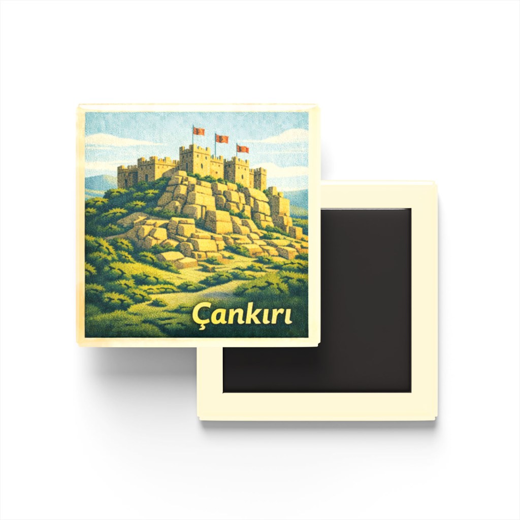 Çankırı - Çankırı Kalesi - Baskılı Buzdolap Magneti Kare