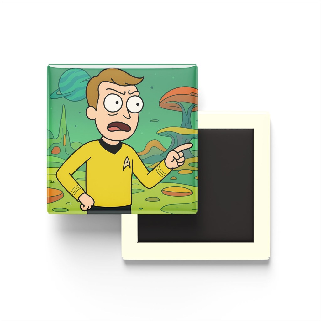 Captain Kirk Baskılı Kare Buzdolap Magneti
