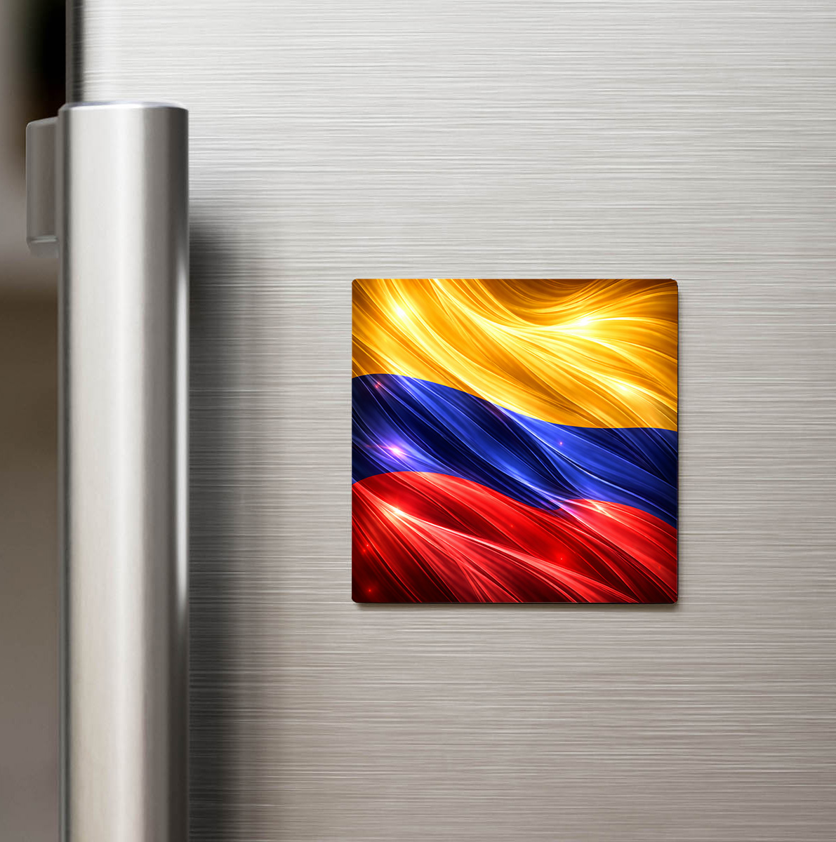 Çekya - Czechia Abstract Ülke Bayraklı Kare Buzdolap Magneti