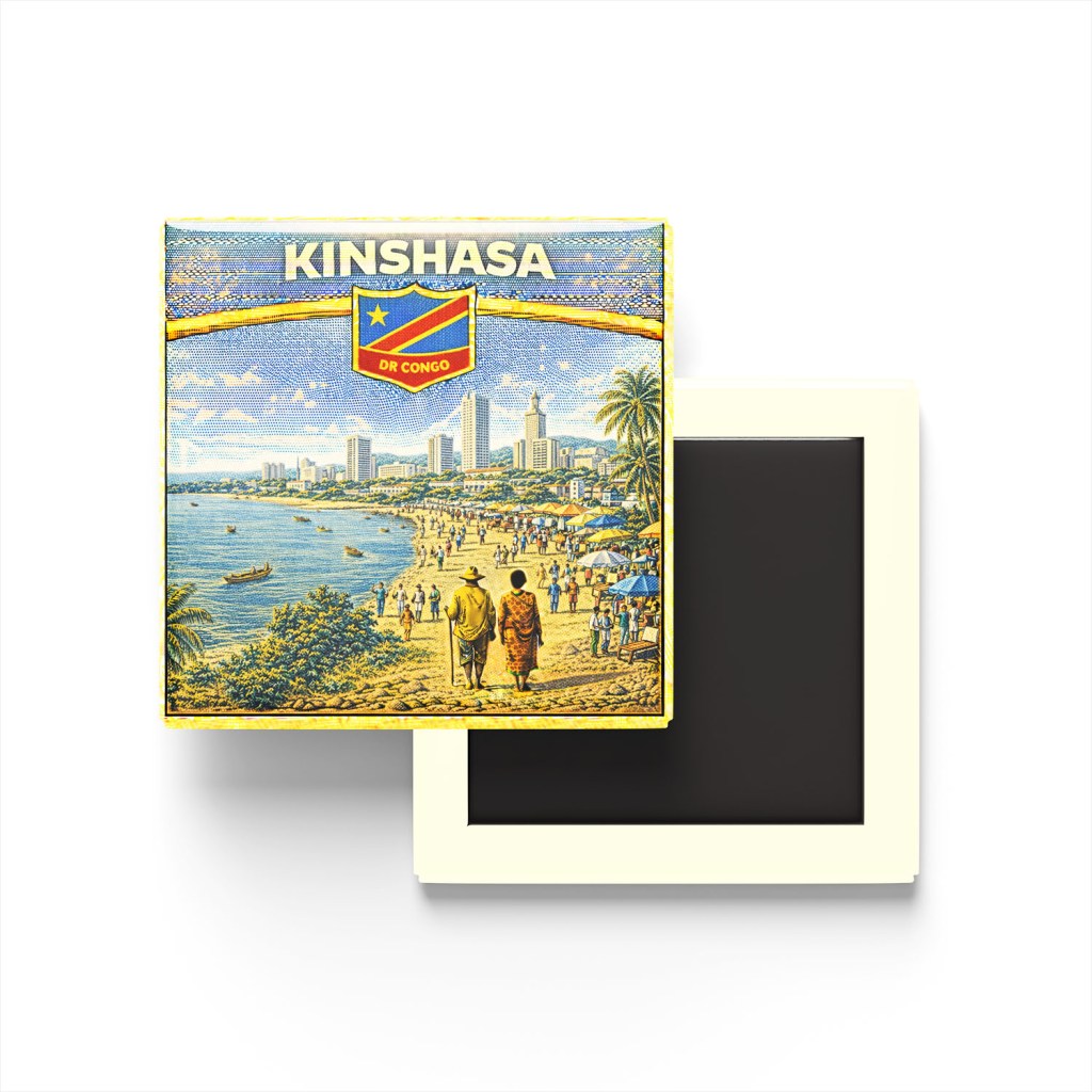 Retro Demokratik Kongo Cumhuriyeti Kinşasa Şehri Temalı Vintage Buzdolap Magneti