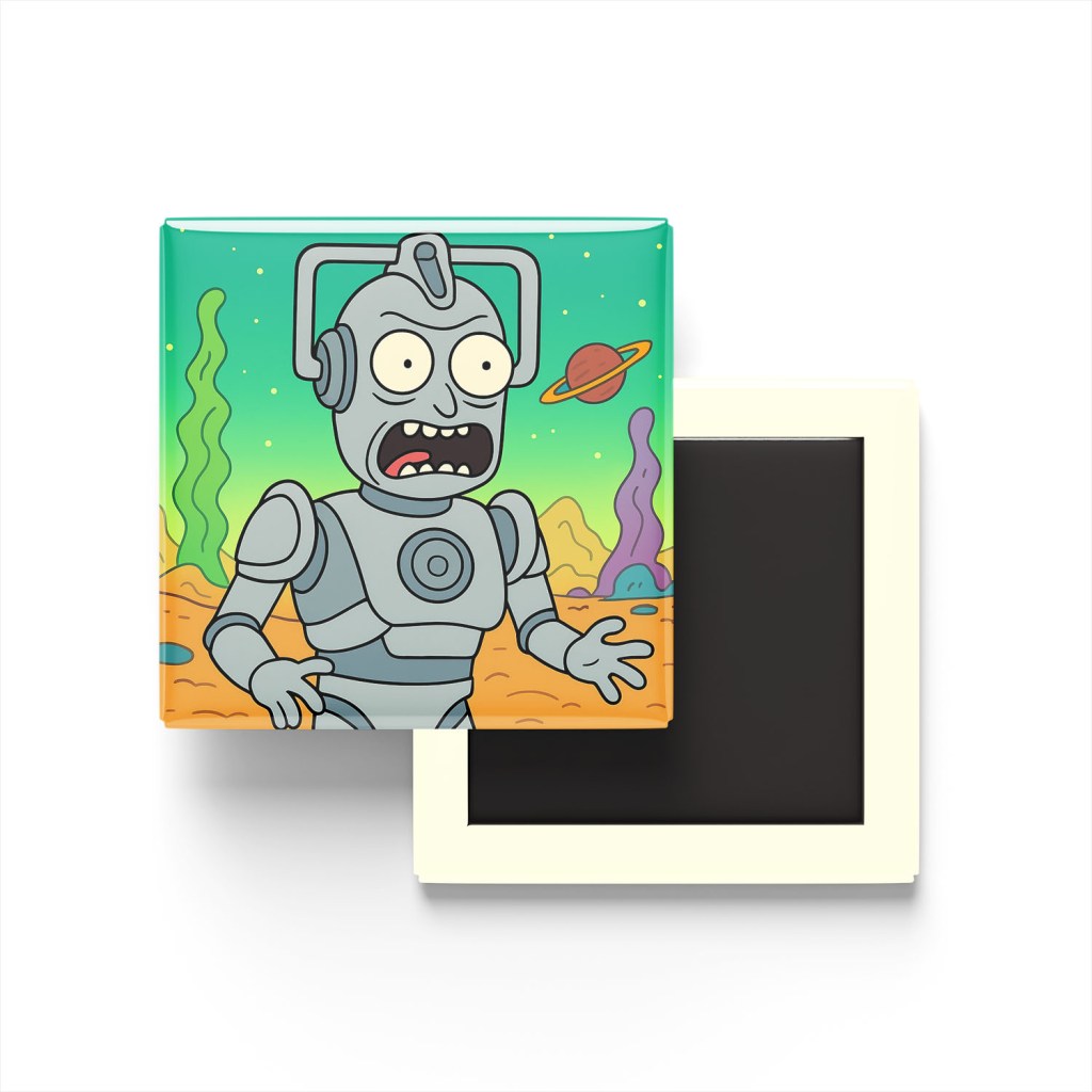 Cyberman Baskılı Kare Buzdolap Magneti