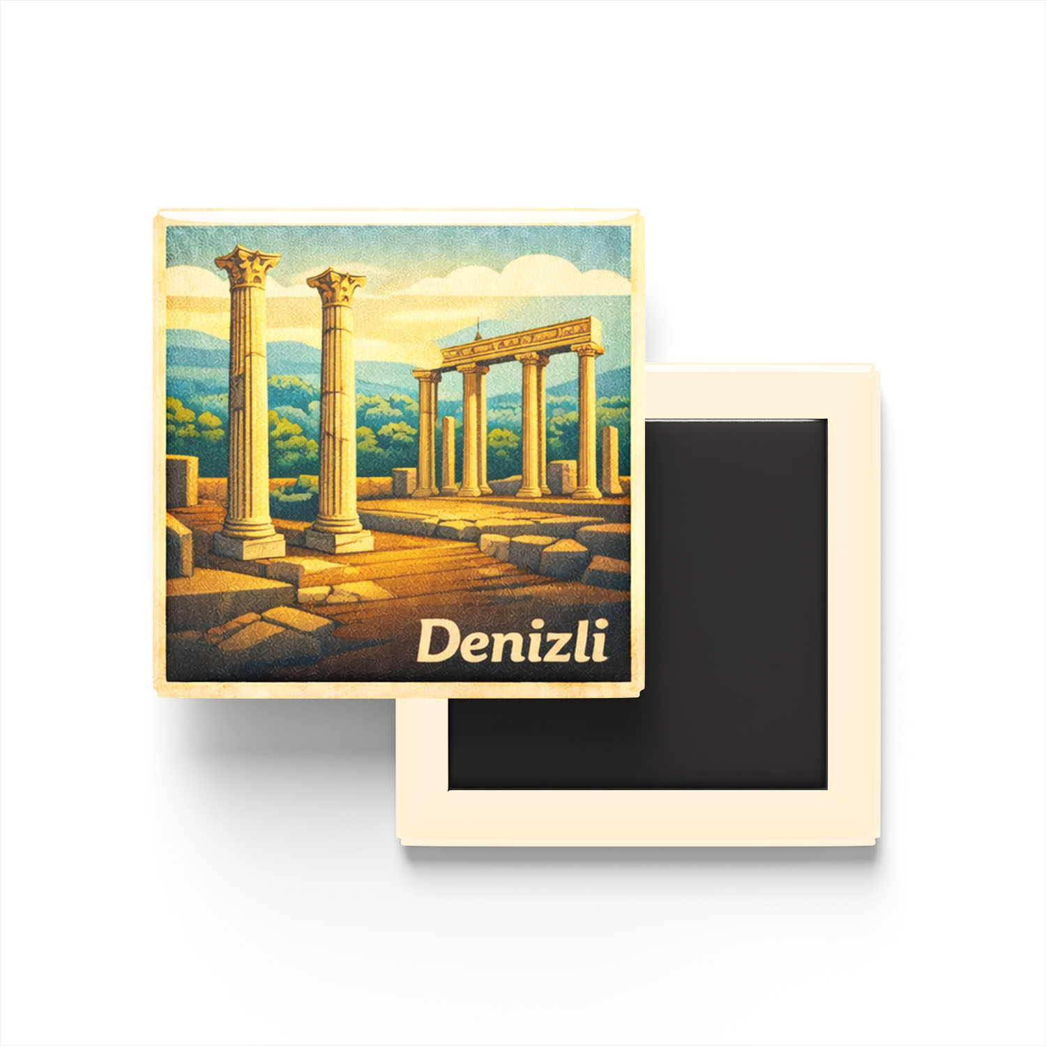 Denizli - Laodikeia Antik Kenti - Baskılı Buzdolap Magneti Kare