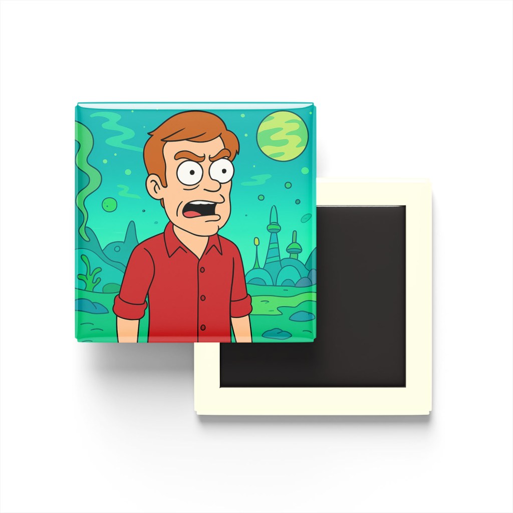 Dexter Morgan Baskılı Kare Buzdolap Magneti