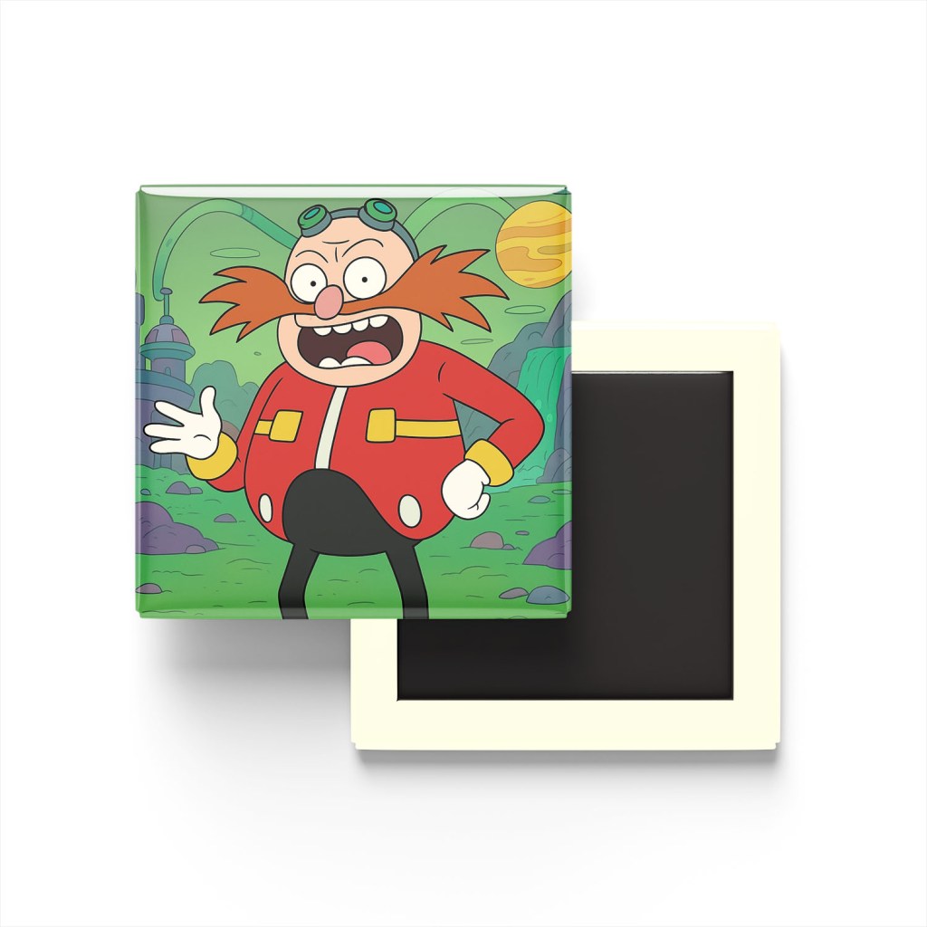 Dr. Eggman Baskılı Kare Buzdolap Magneti