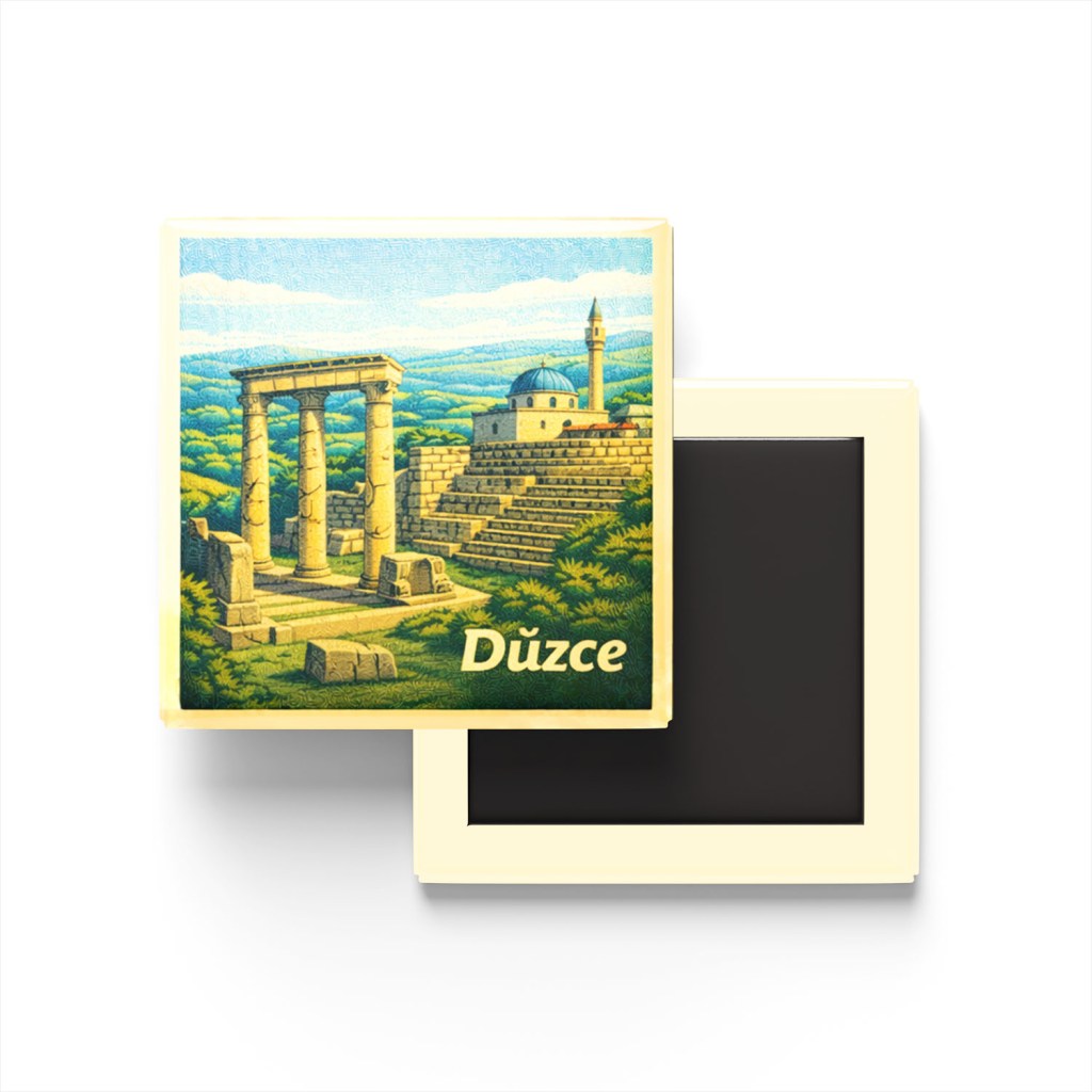 Düzce - Konuralp - Baskılı Buzdolap Magneti Kare