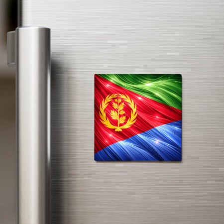Almanya - Germany Abstract Ülke Bayraklı Kare Buzdolap Magneti
