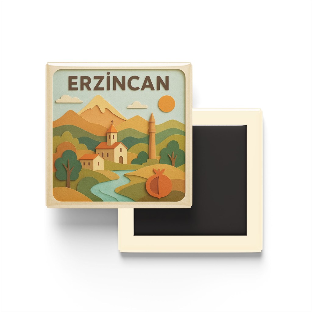 Erzincan Şehri - Pop-Art Travel Buzdolap Magneti