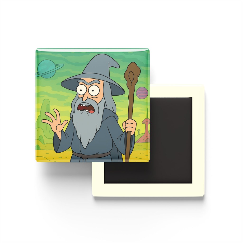 Gandalf Baskılı Kare Buzdolap Magneti