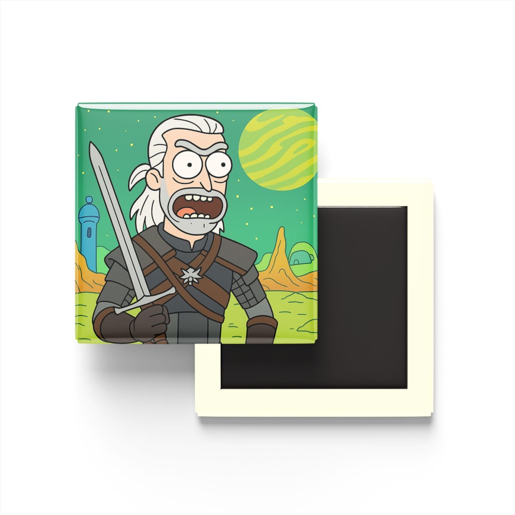 Geralt of Rivia Baskılı Kare Buzdolap Magneti