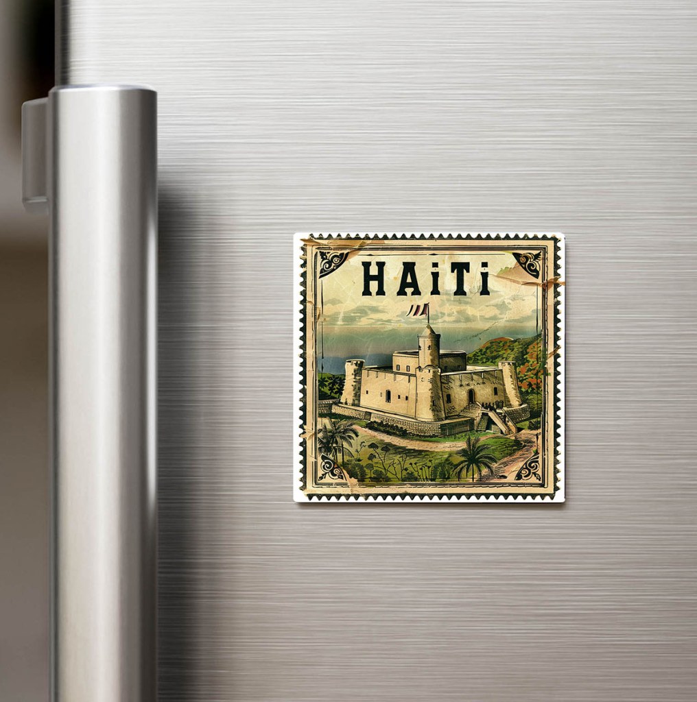 Haiti Haiti - Posta Pulu Temalı Ülke - Baskılı Buzdolap Magneti Kare