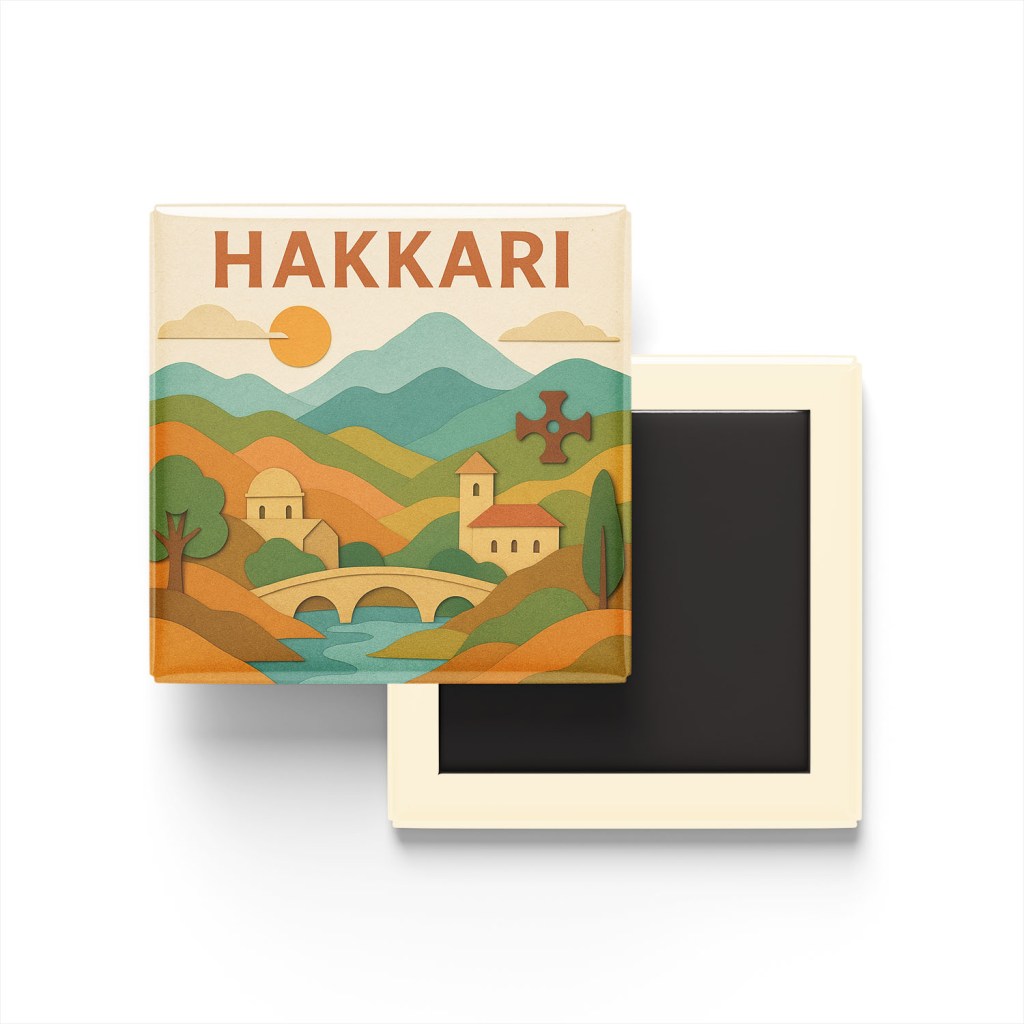 Hakkâri Şehri - Pop-Art Travel Buzdolap Magneti