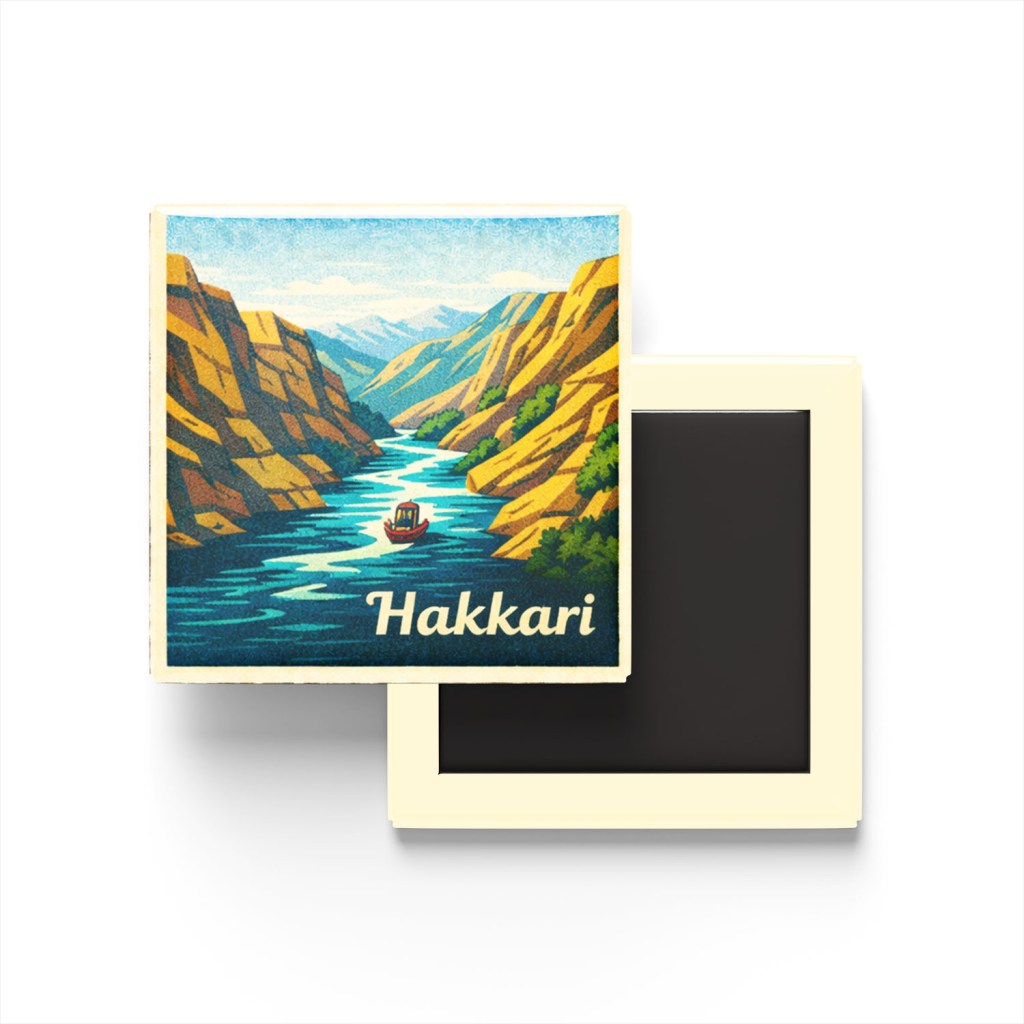 Hakkari - Zap Vadisi - Baskılı Buzdolap Magneti Kare