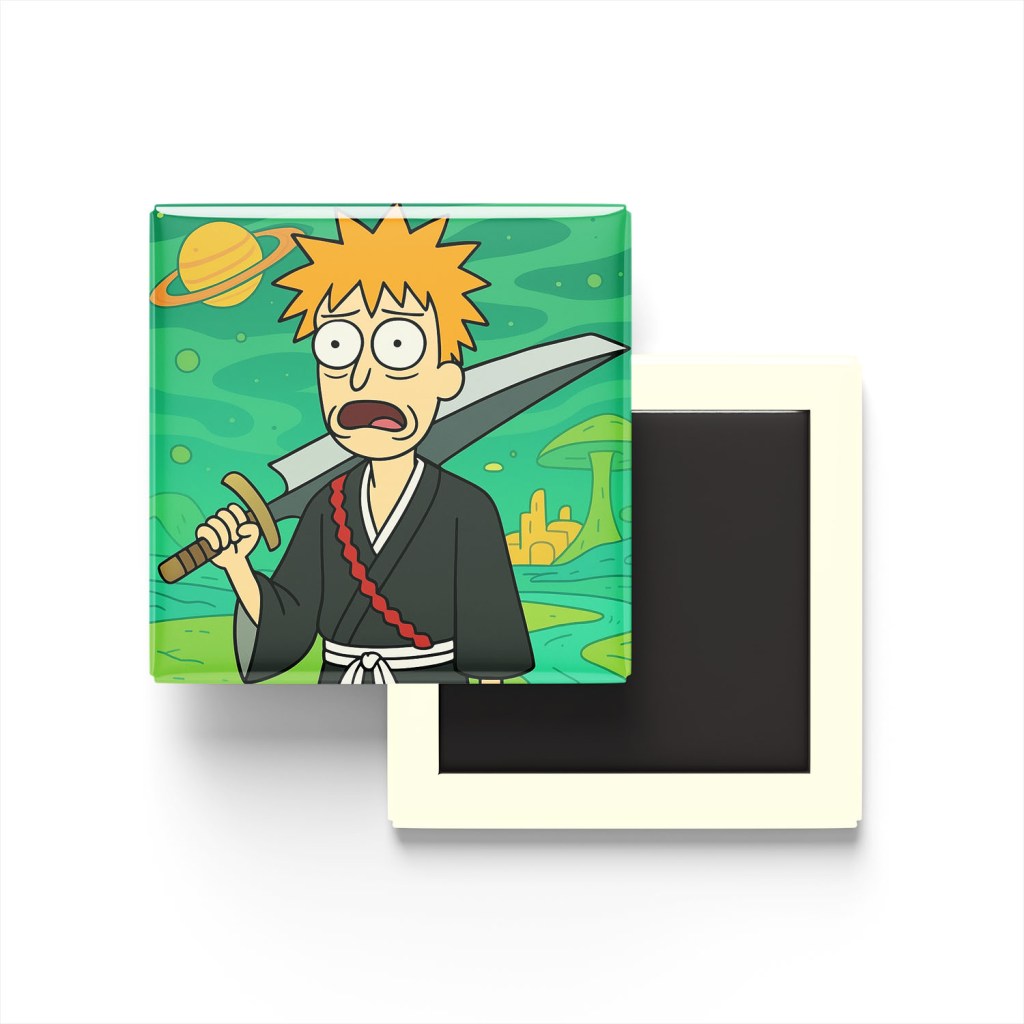 Ichigo Kurosaki Baskılı Kare Buzdolap Magneti