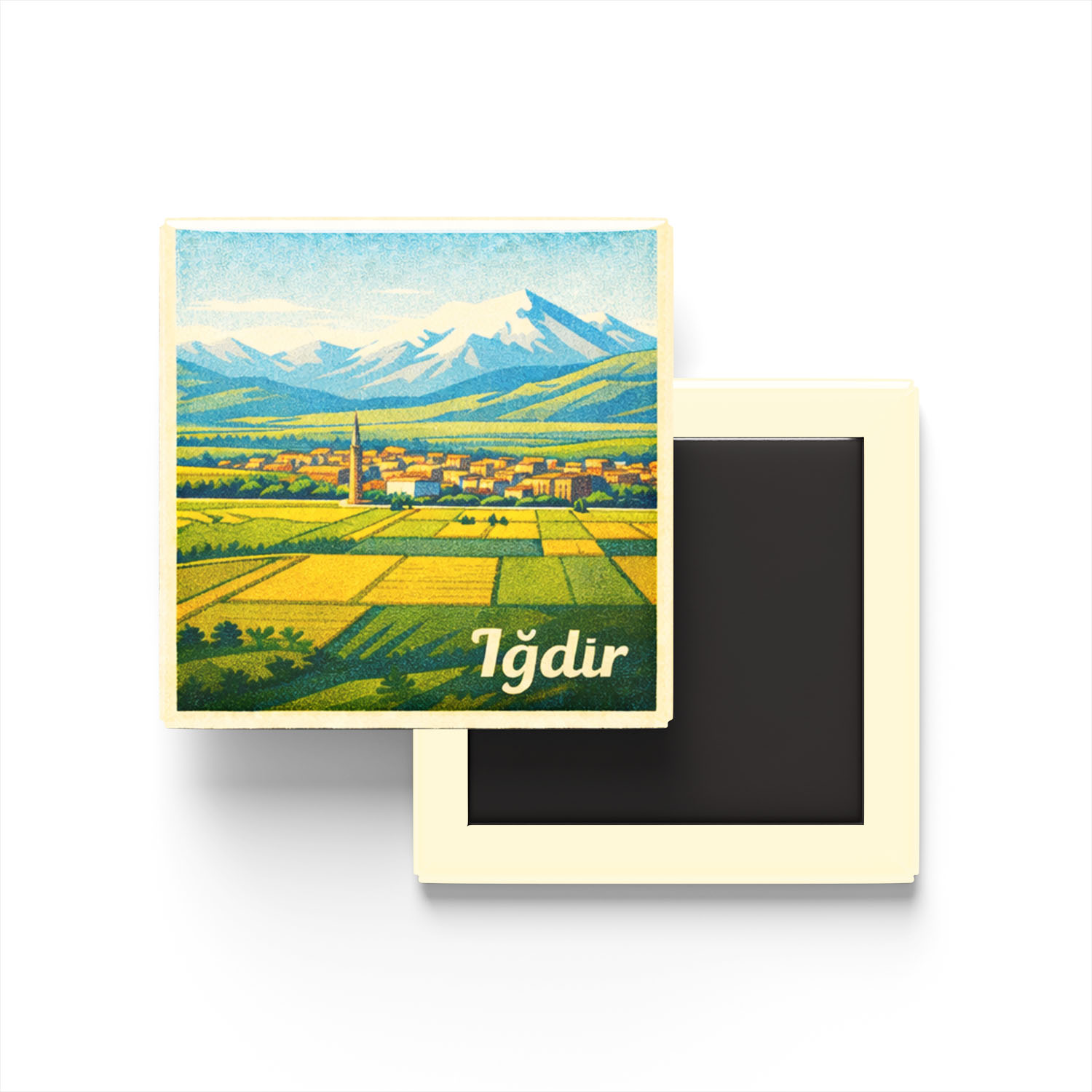 Iğdır - Şehir Ovası - Baskılı Buzdolap Magneti Kare
