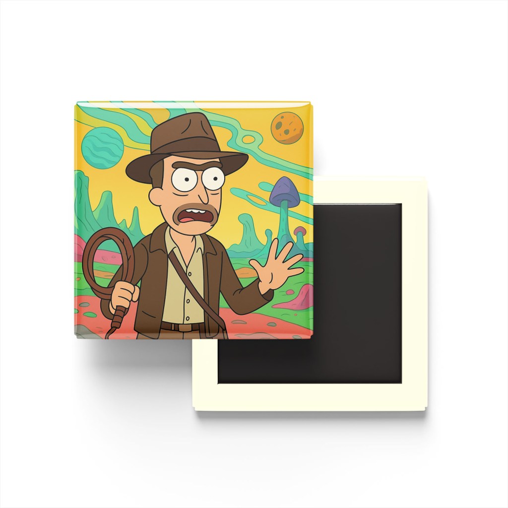 Indiana Jones Baskılı Kare Buzdolap Magneti