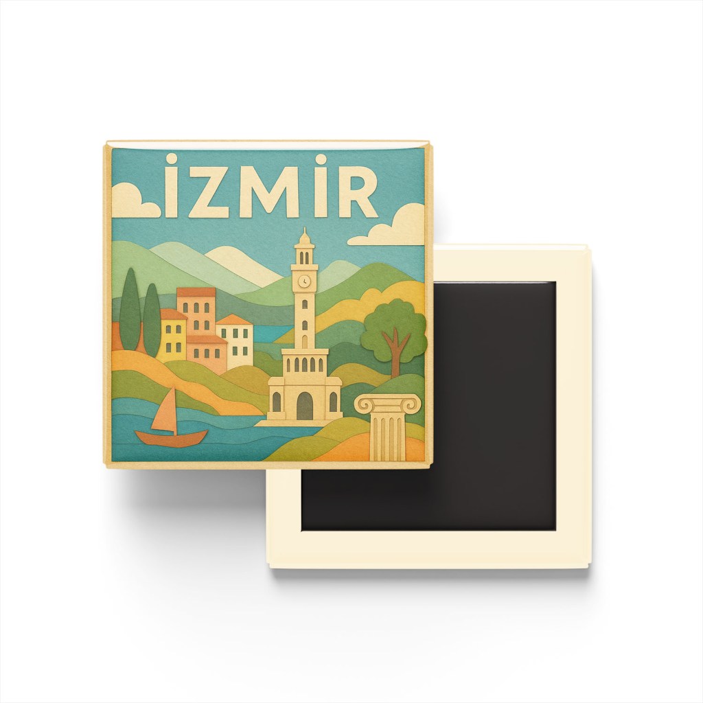 İzmir Şehri - Pop-Art Travel Buzdolap Magneti
