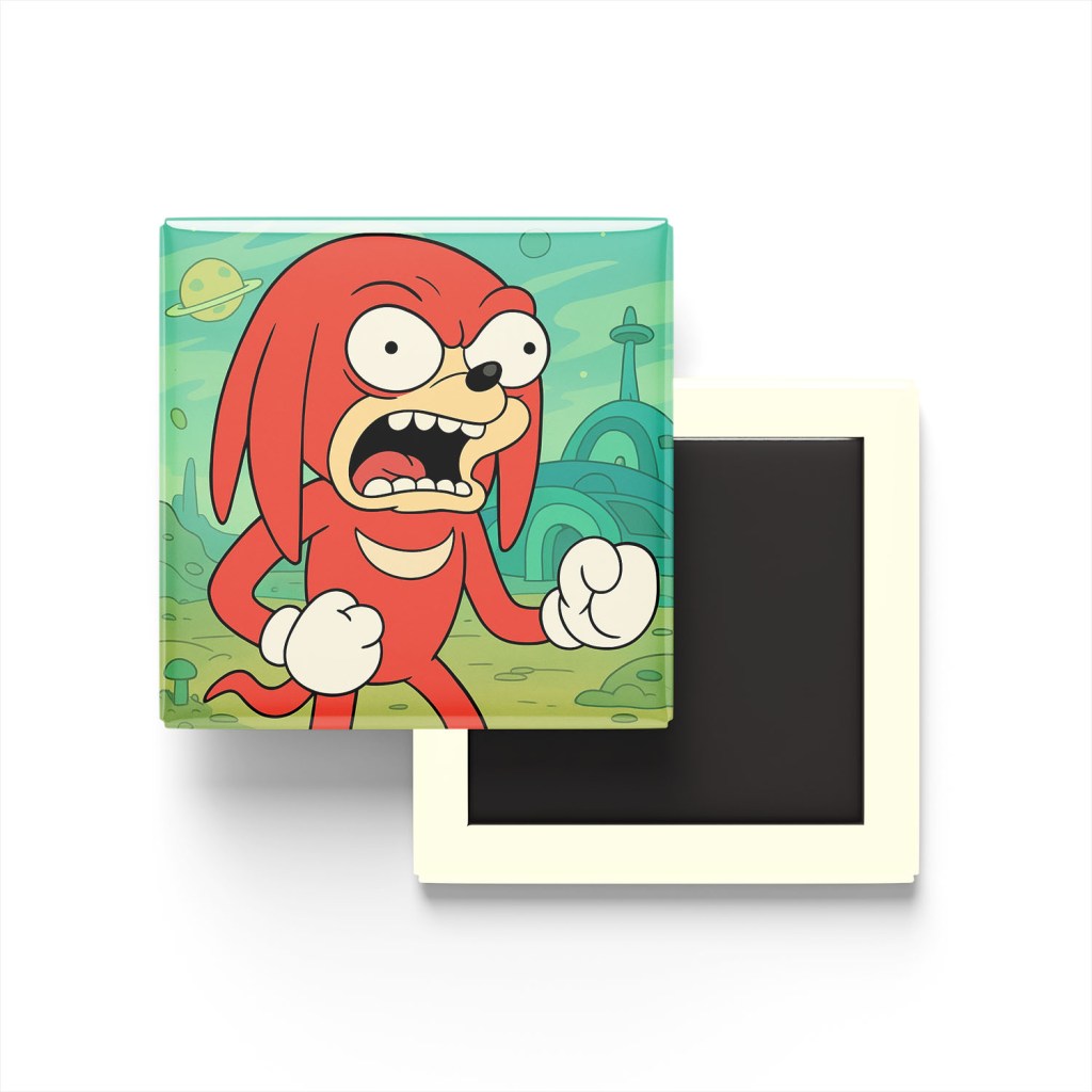Knuckles Baskılı Kare Buzdolap Magneti