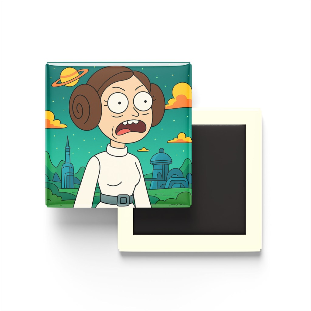 Leia Organa Baskılı Kare Buzdolap Magneti