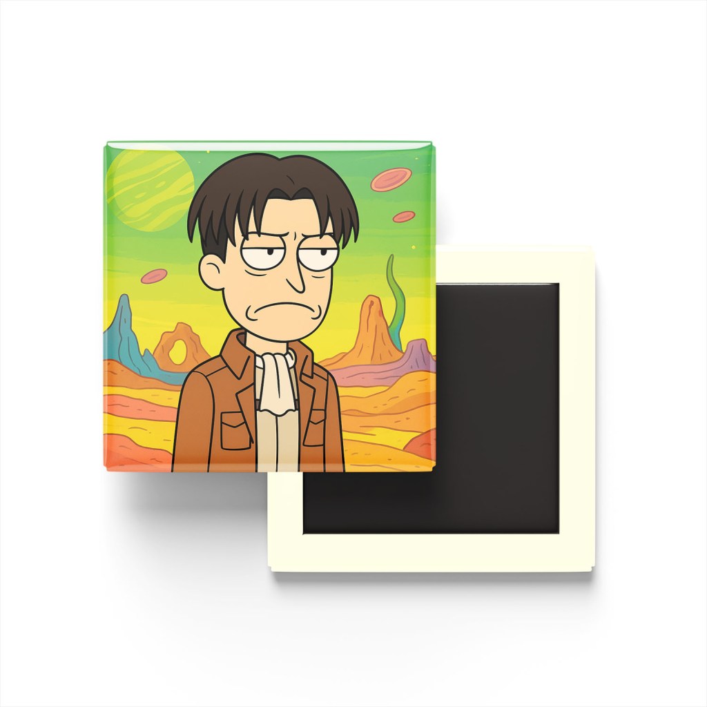 Levi Ackerman Baskılı Kare Buzdolap Magneti