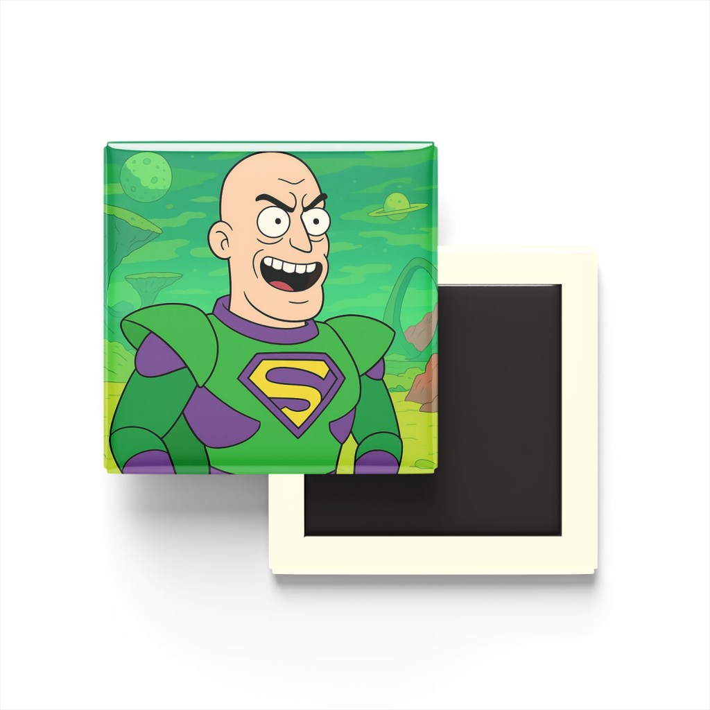 Lex Luthor Baskılı Kare Buzdolap Magneti