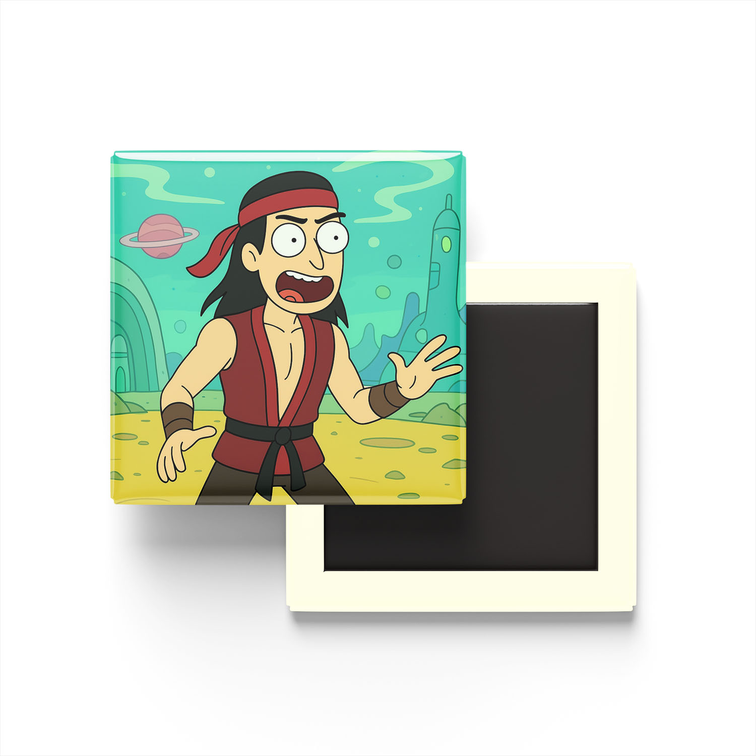 Liu Kang Baskılı Kare Buzdolap Magneti