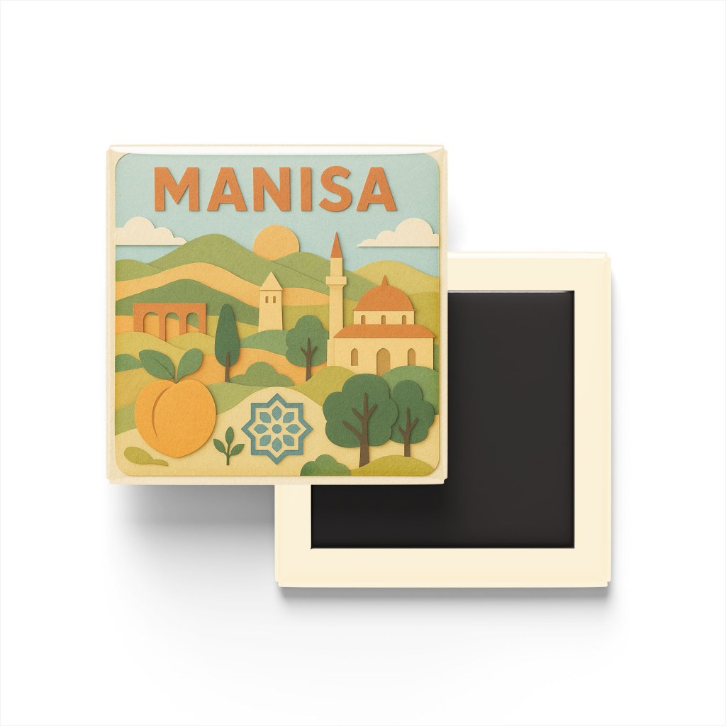 Manisa Şehri - Pop-Art Travel Buzdolap Magneti