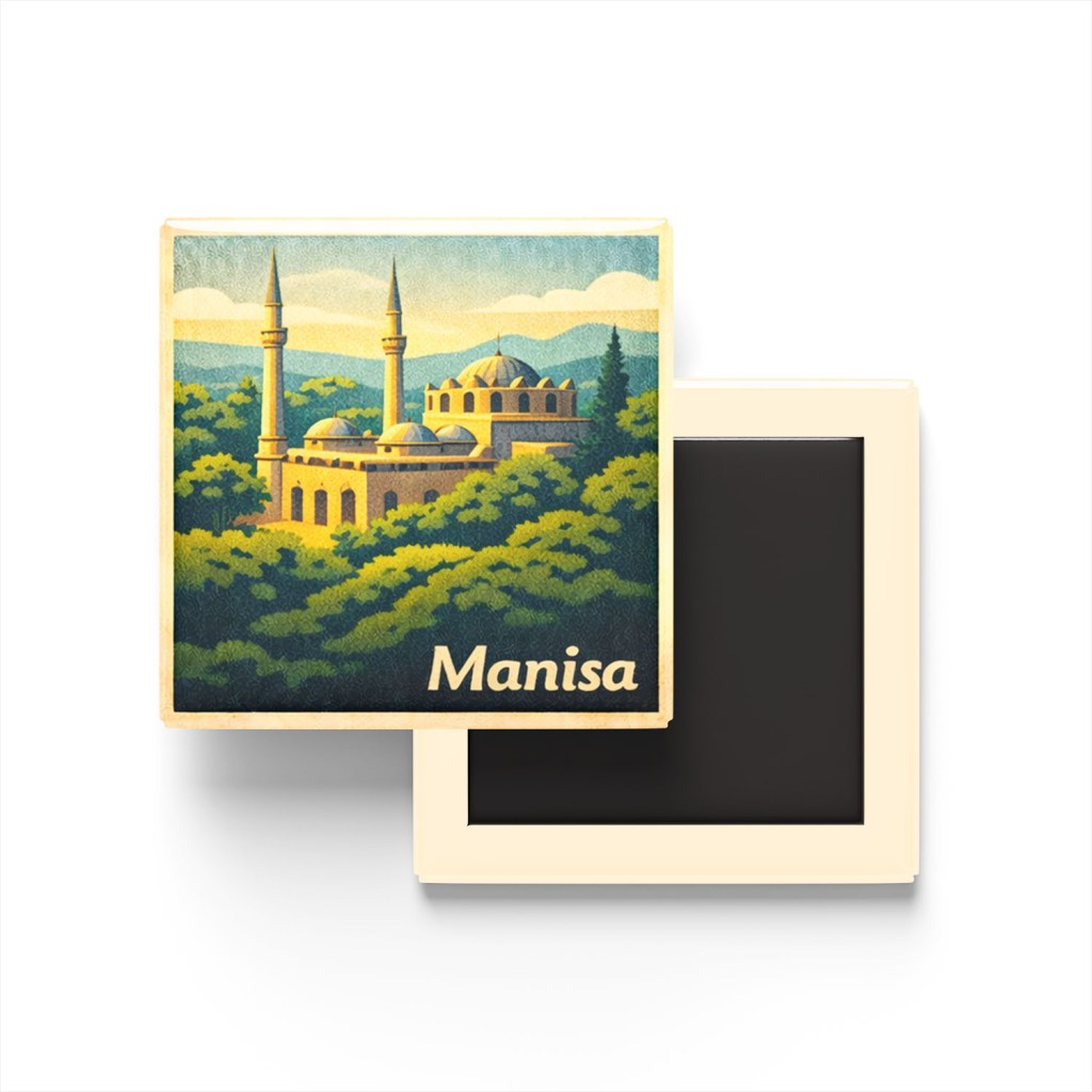 Manisa - Muradiye Camii - Baskılı Buzdolap Magneti Kare