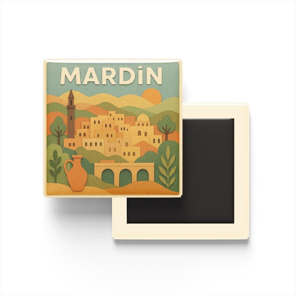 Mardin Şehri - Pop-Art Travel Buzdolap Magneti