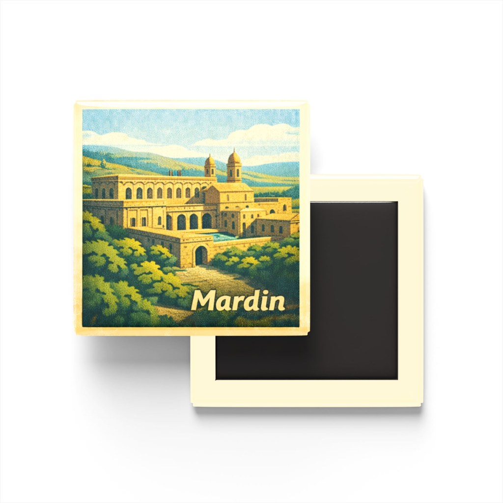 Mardin - Deyrulzafaran Manastırı - Baskılı Buzdolap Magneti Kare