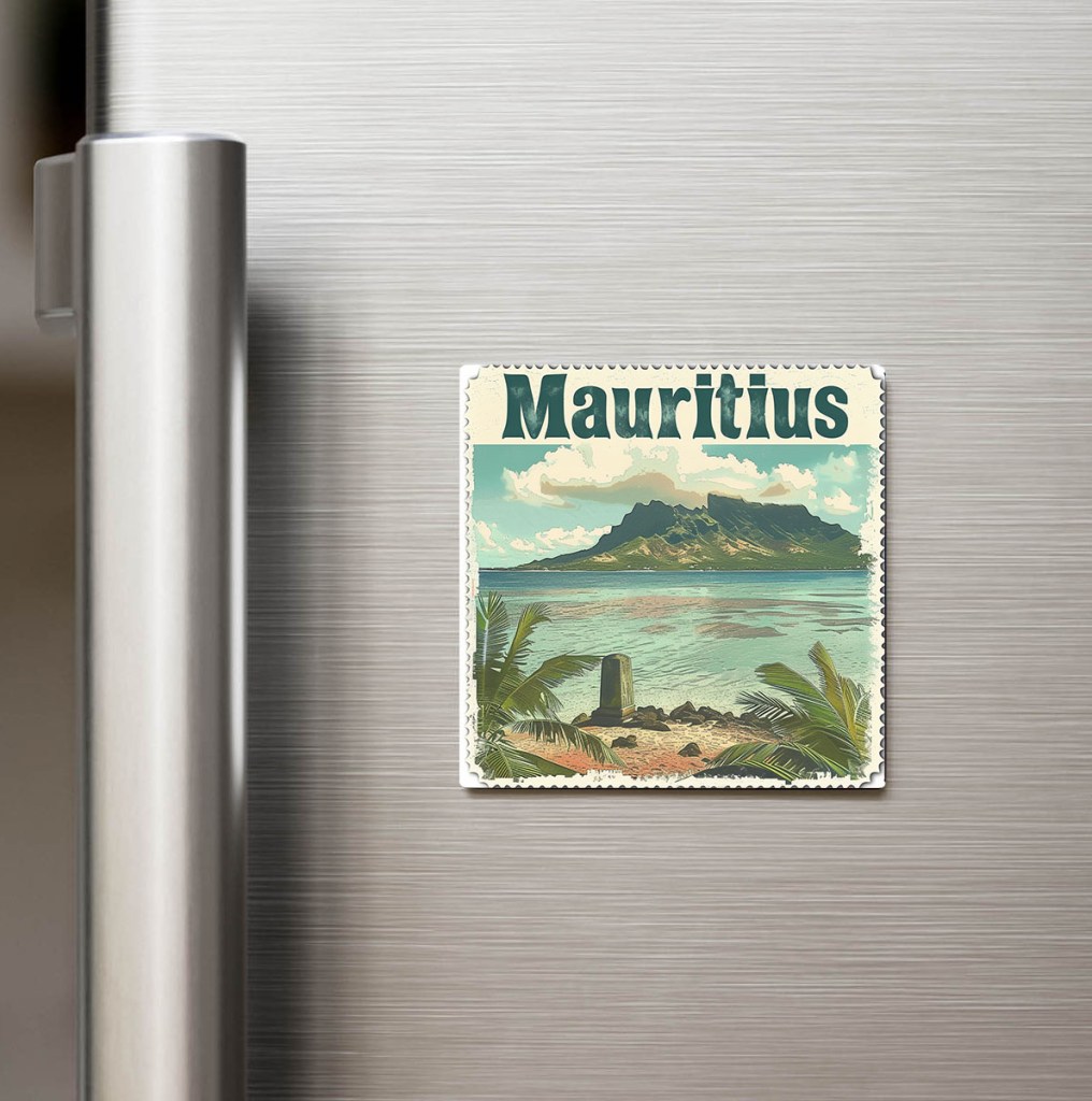 Mauritius Mauritius - Posta Pulu Temalı Ülke - Baskılı Buzdolap Magneti Kare