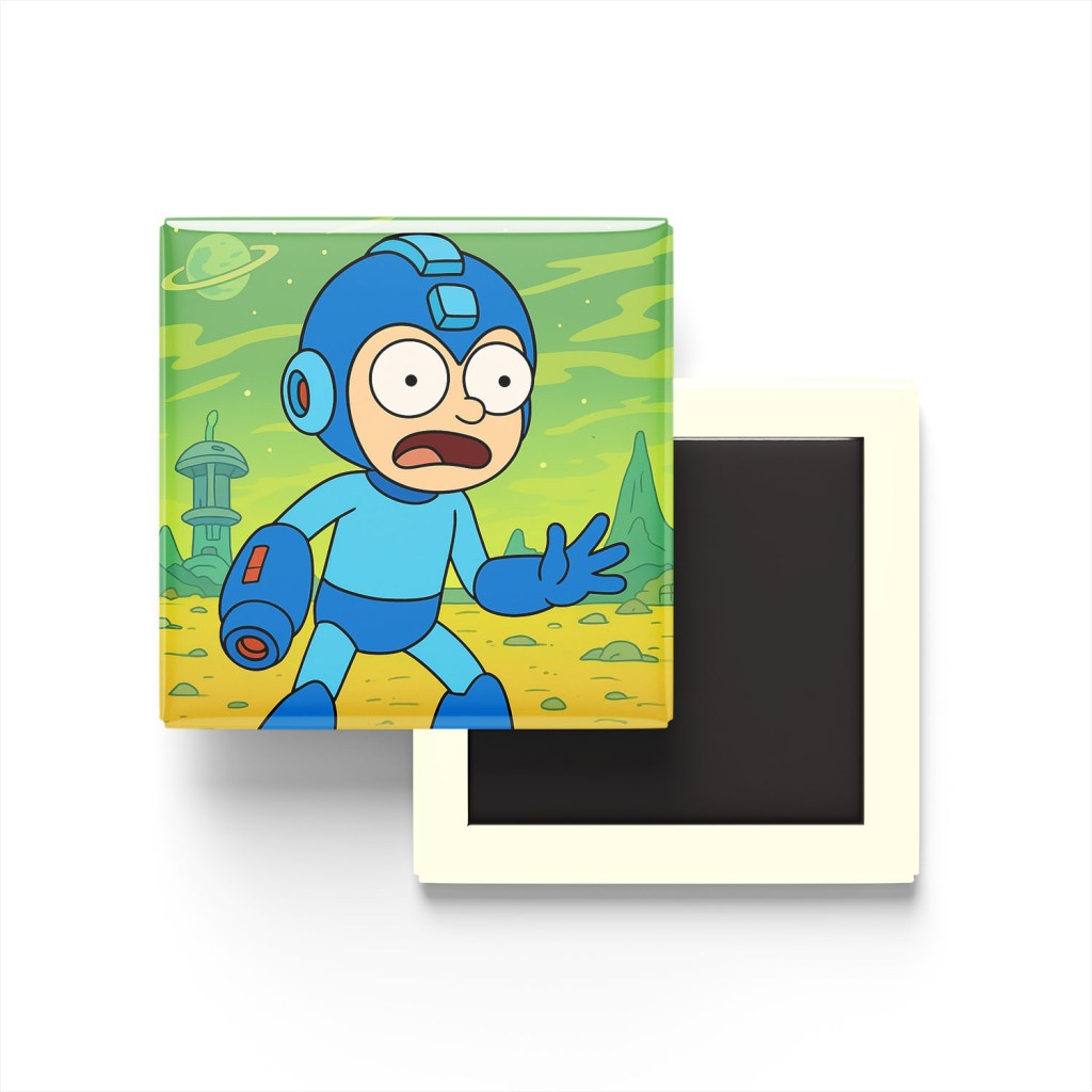 Mega Man Baskılı Kare Buzdolap Magneti