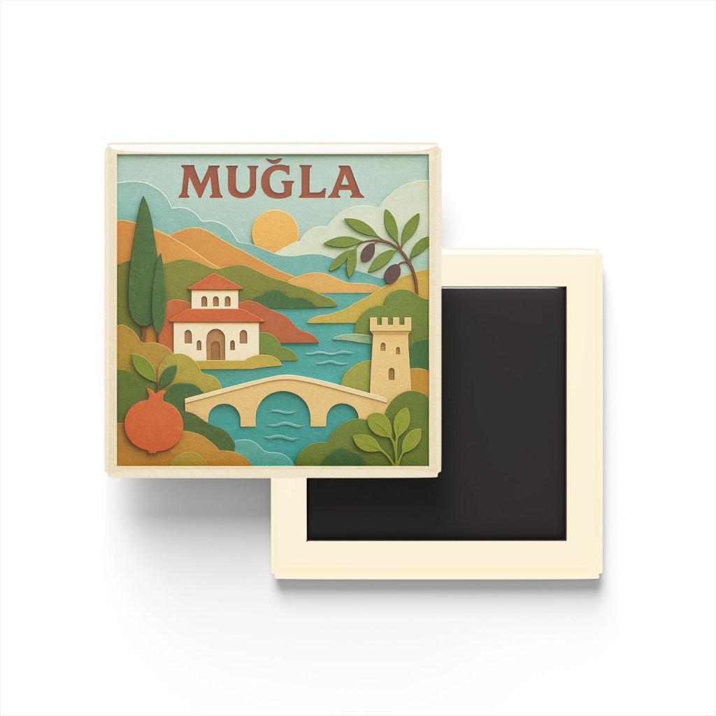 Muğla Şehri - Pop-Art Travel Buzdolap Magneti