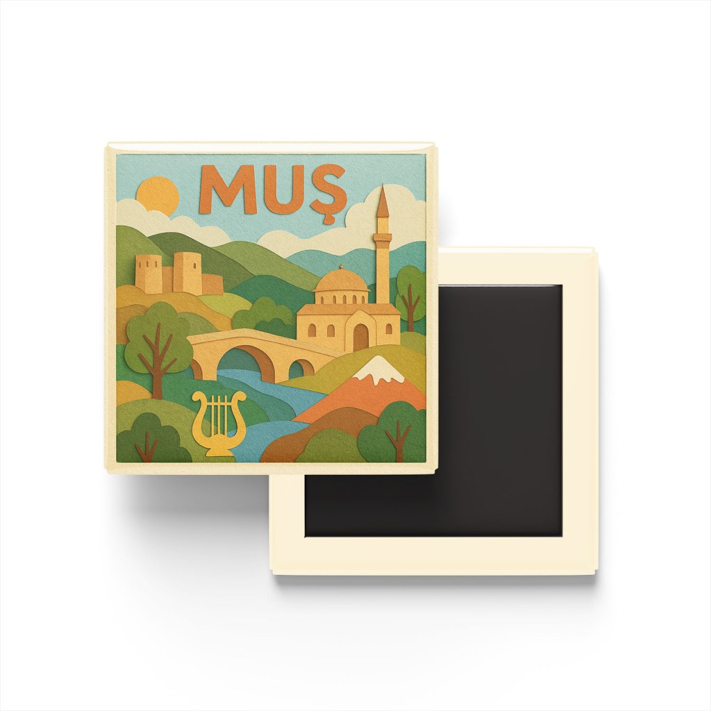 Muş Şehri - Pop-Art Travel Buzdolap Magneti