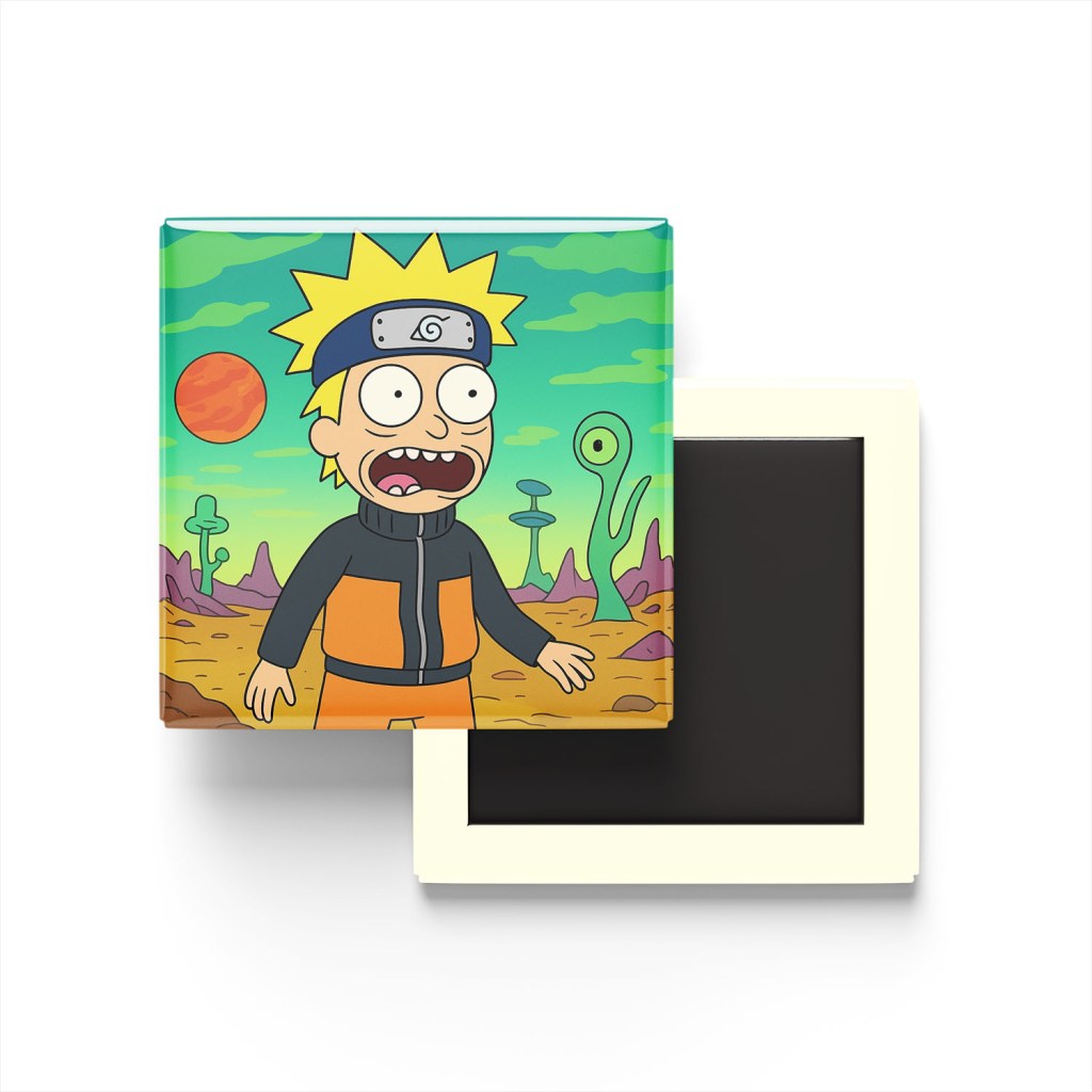 Naruto Uzumaki Baskılı Kare Buzdolap Magneti