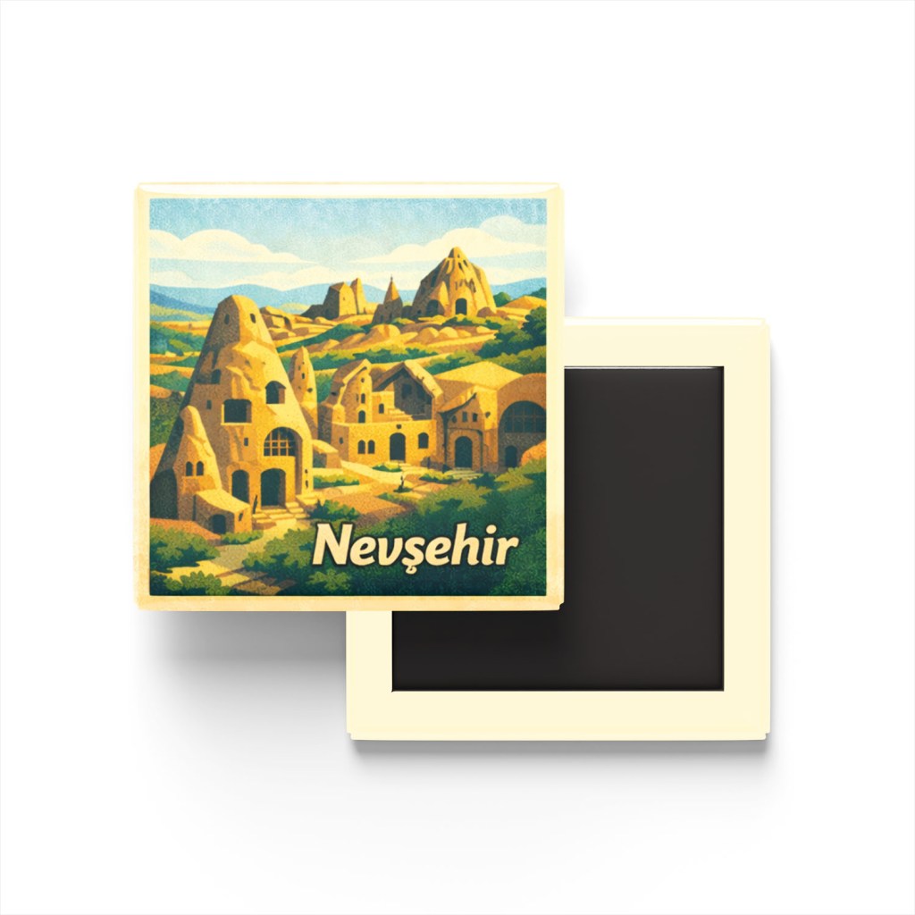 Nevşehir - Göreme Açık Hava Müzesi - Baskılı Buzdolap Magneti Kare