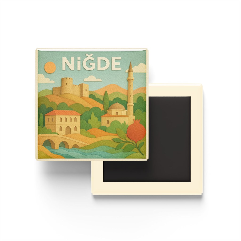Niğde Şehri - Pop-Art Travel Buzdolap Magneti