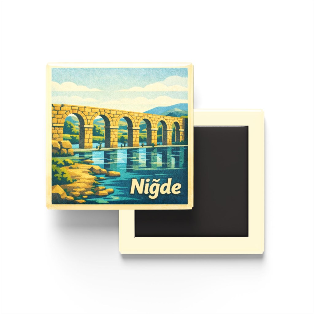 Niğde - Tyana Antik Kenti - Baskılı Buzdolap Magneti Kare