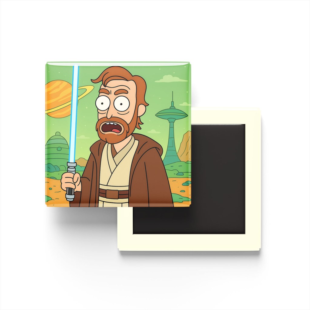 Obi-Wan Kenobi Baskılı Kare Buzdolap Magneti