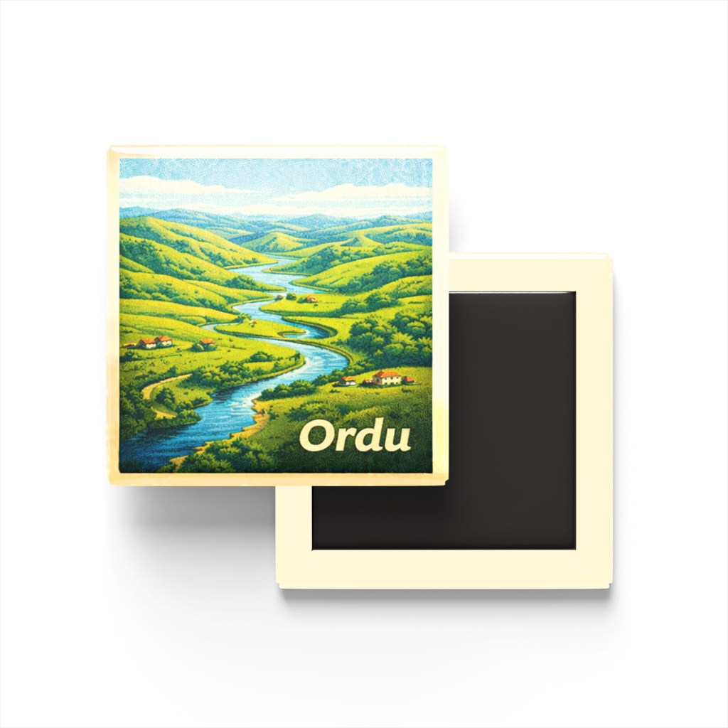 Ordu - Perşembe Yaylası - Baskılı Buzdolap Magneti Kare