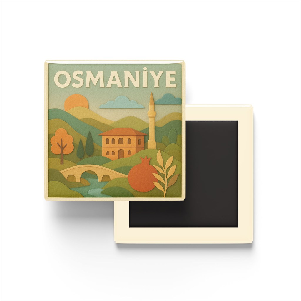 Osmaniye Şehri - Pop-Art Travel Buzdolap Magneti