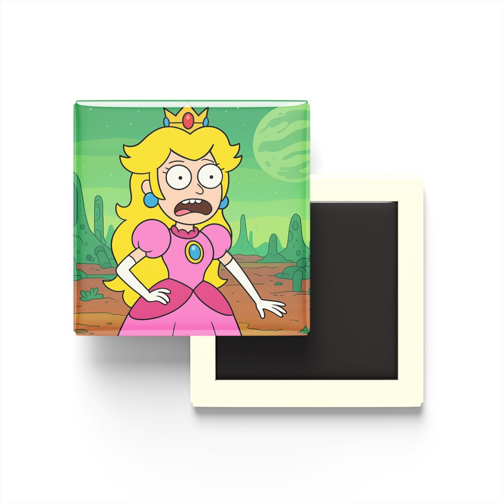 Peach Baskılı Kare Buzdolap Magneti