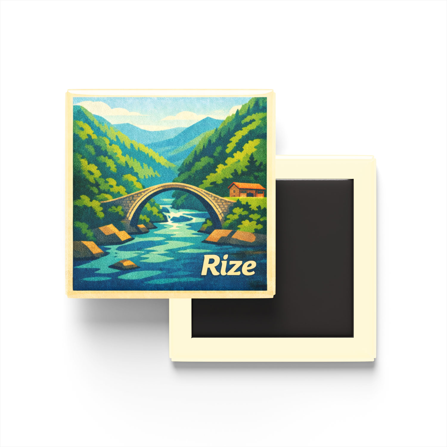 Rize - Fırtına Vadisi - Baskılı Buzdolap Magneti Kare