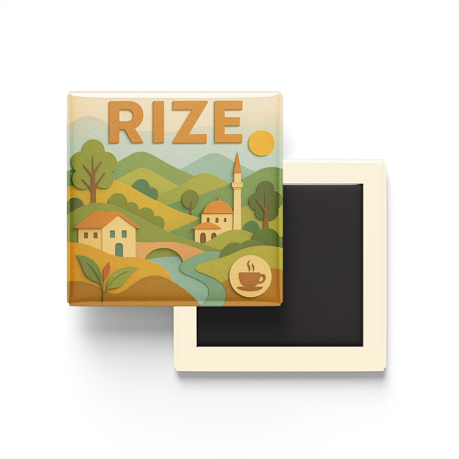 Rize Şehri - Pop-Art Travel Buzdolap Magneti