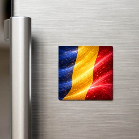 İspanya - Spain Abstract Ülke Bayraklı Kare Buzdolap Magneti