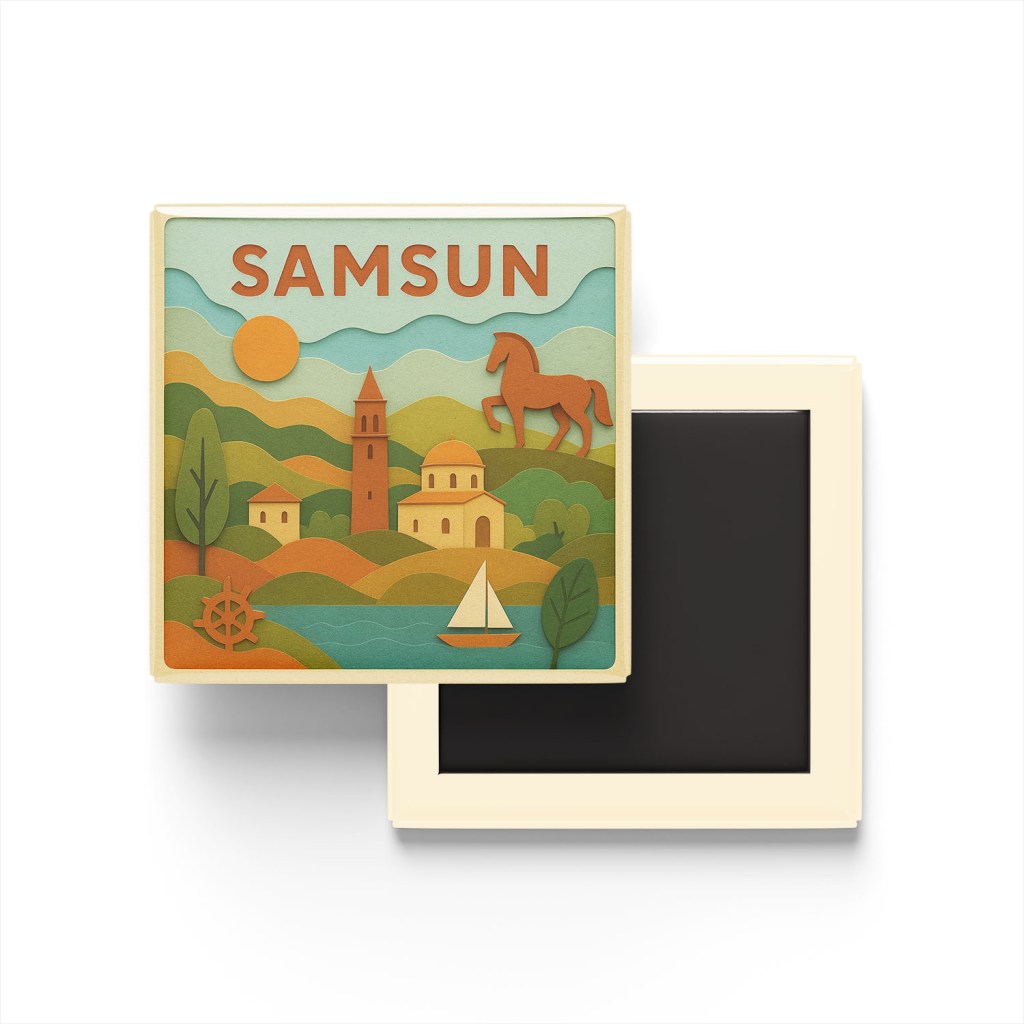 Samsun Şehri - Pop-Art Travel Buzdolap Magneti