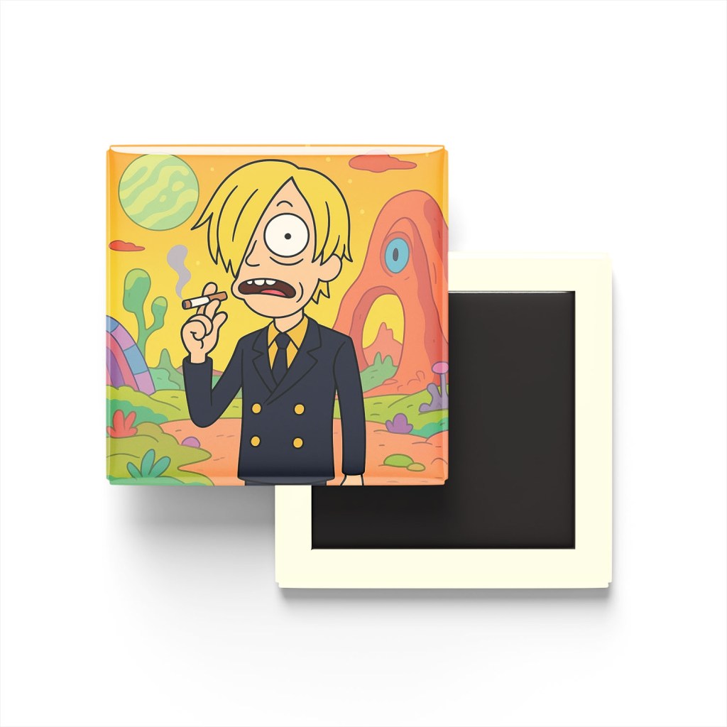 Sanji Baskılı Kare Buzdolap Magneti