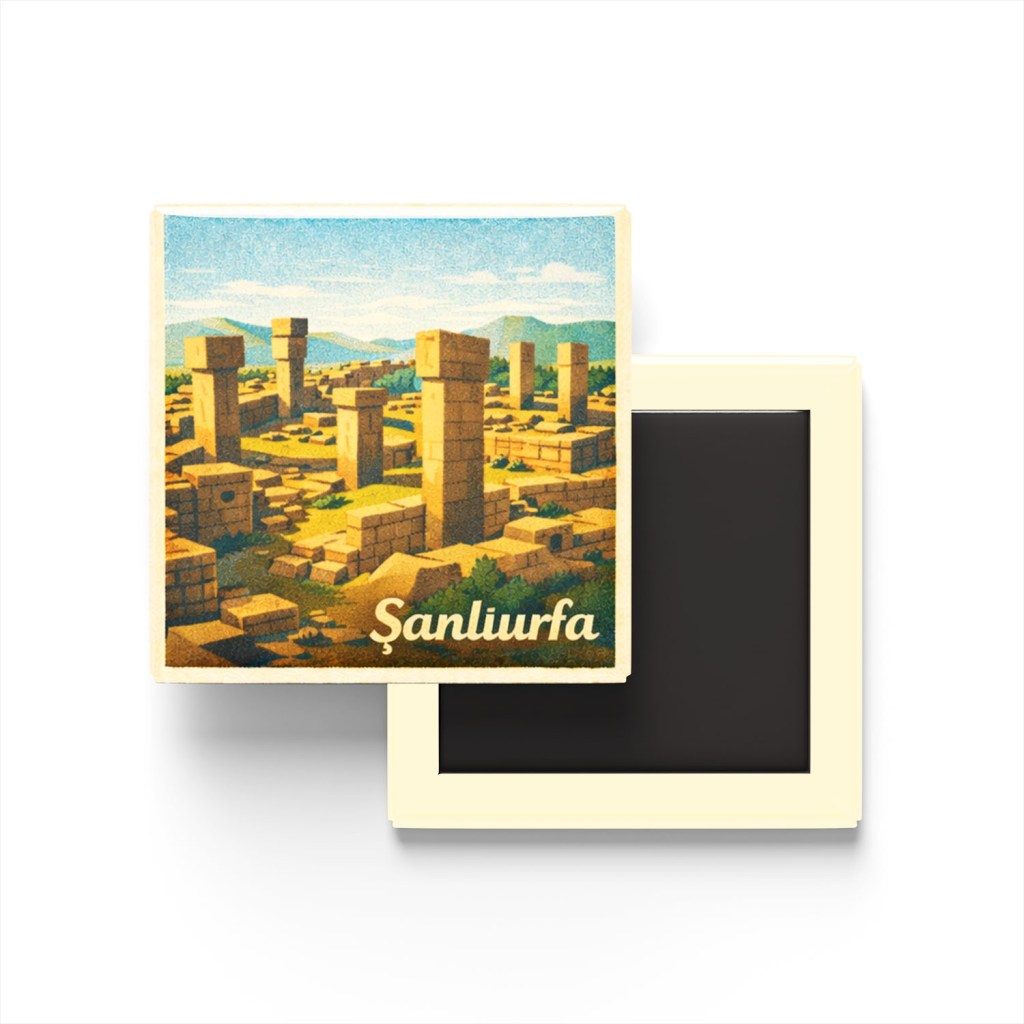 Şanlıurfa - Göbeklitepe - Baskılı Buzdolap Magneti Kare