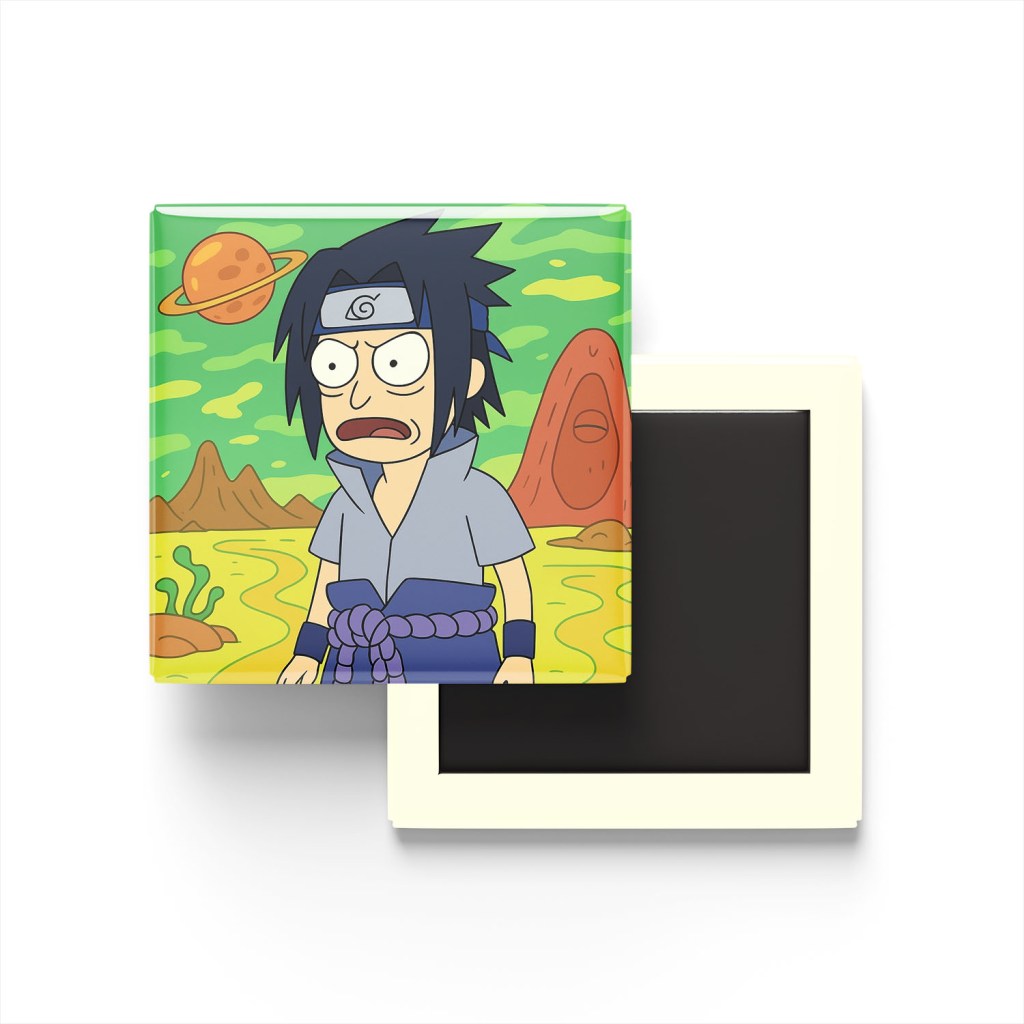 Sasuke Uchiha Baskılı Kare Buzdolap Magneti