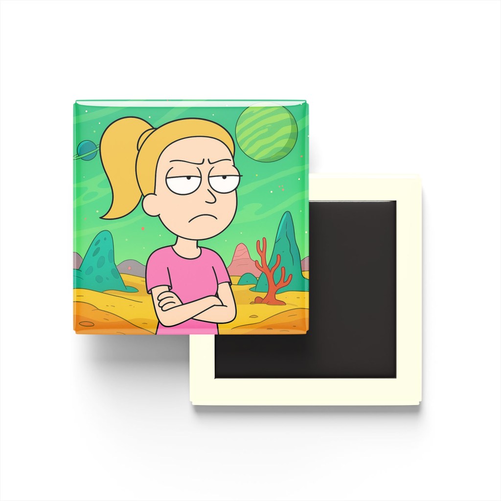 Side Eye Chloe Baskılı Kare Buzdolap Magneti